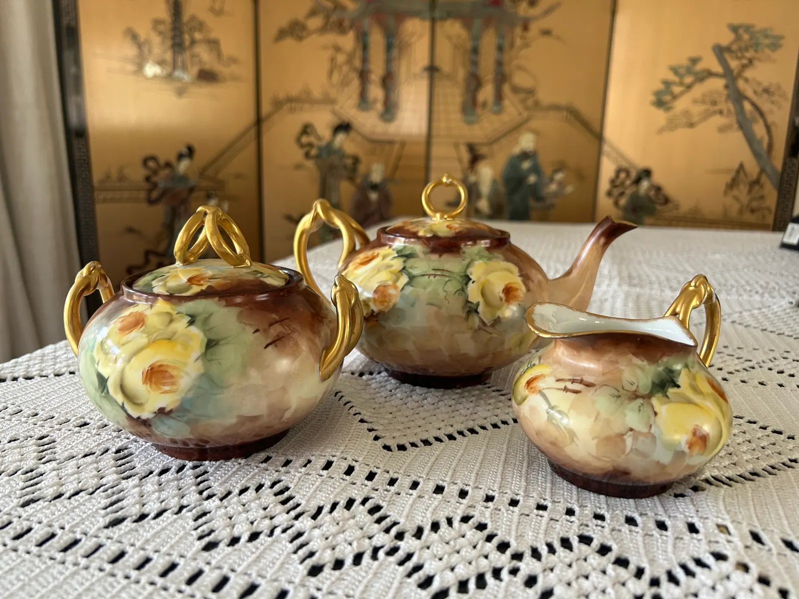 Hand-Painted Bavaria Floral Tea Service